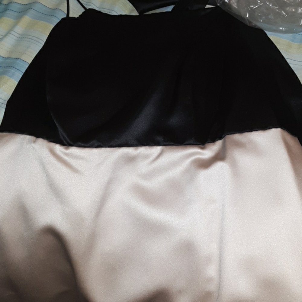 Tan and black dress